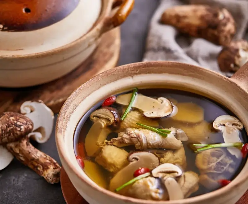 Chicken Stewed with Matsutake (松茸炖鸡) — dish photograph