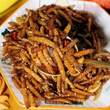 Deep-Fried Bamboo Worms (油炸竹虫) — dish photograph