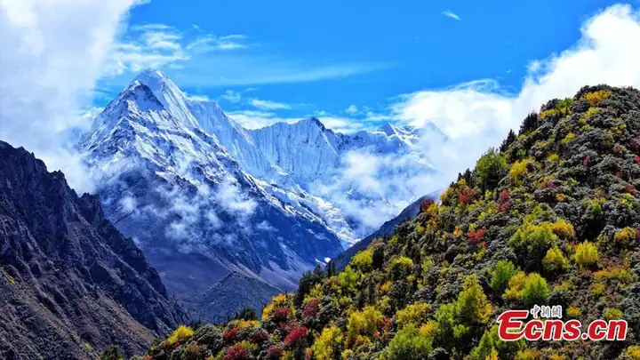 Lhari County (嘉黎县) — representative view · 雪峰下色彩斑斓的秋季山谷