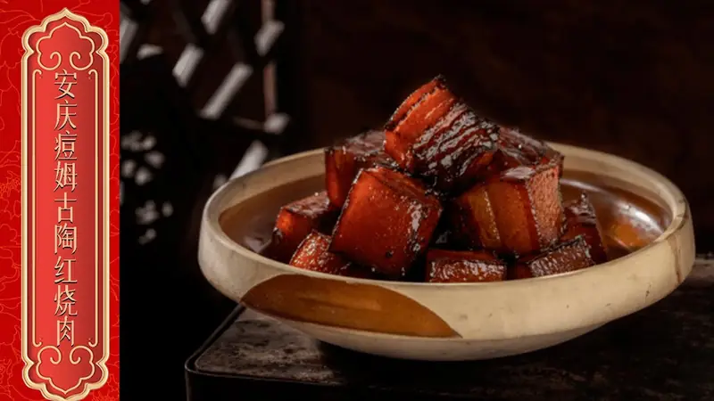 Qianshan Doumu Pottery Red-Braised Pork (潜山痘姆古陶红烧肉) — dish photograph