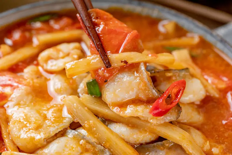 Fish with Sour Bamboo Shoots (酸笋鱼) — dish photograph