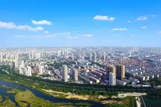 Anqiu (安丘市) — representative view · 安丘市城区航拍
