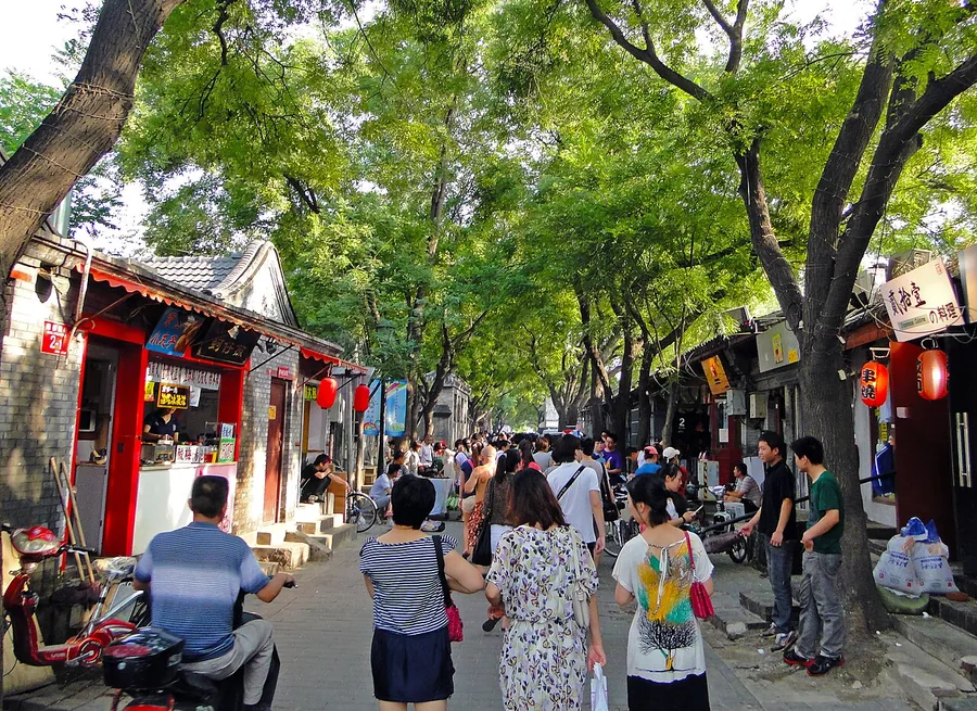 Nanluoguxiang Road in Beijing, photographed in July 2011.