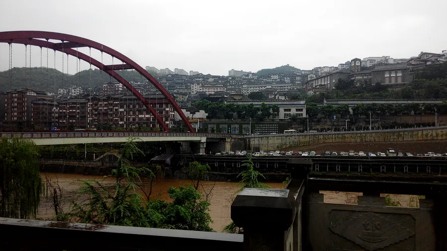 The Chishui River bank in Maotai Town, Renhuai, Guizhou; 5 August 2016.