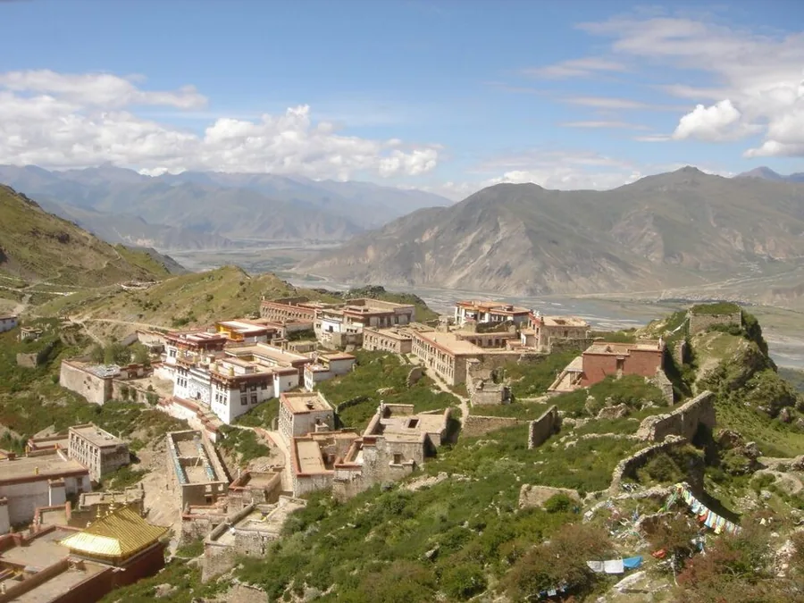 Ganden Monastery and its mountain setting near Lhasa, September 2005.