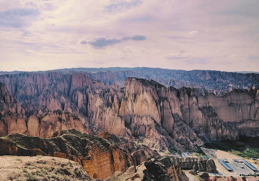 The eroded columns and cliffs of Yellow River Stone Forest National Geopark, April 2019.