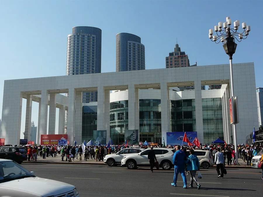 The exterior of Dalian Modern Museum, Liaoning; 5 May 2017.