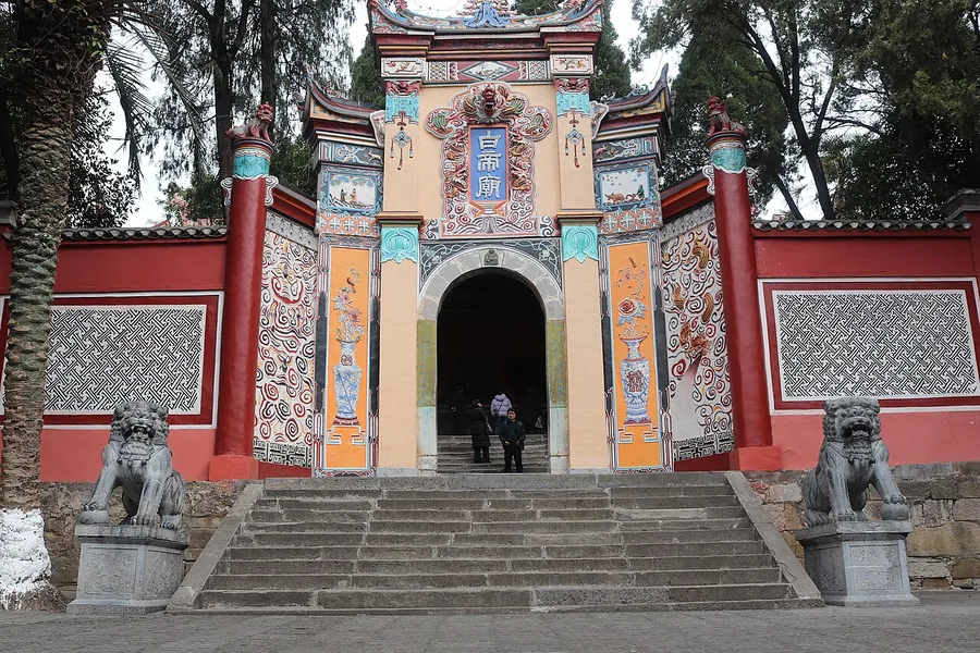 The entrance facade of Baidi Temple at Baidicheng, Fengjie. Photographed on 9 February 2024.