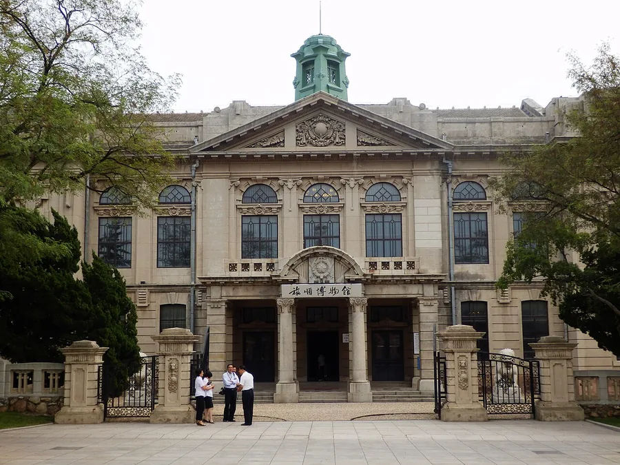 The historic main entrance facade of Lüshun Museum, September 2013.
