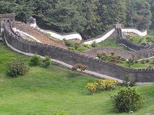 Miniature Great Wall at the Splendid China theme park in Shenzhen.