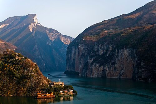 Qutang Gorge viewed from Baidicheng in Chongqing, part of the Three Gorges.