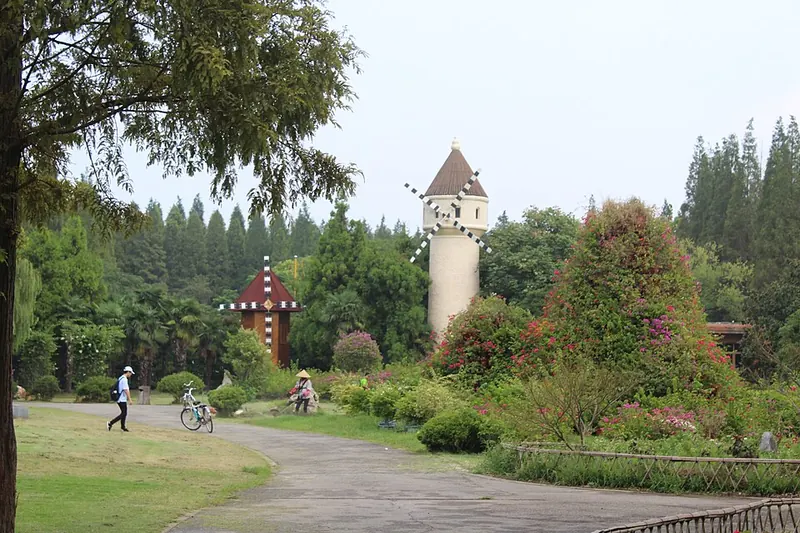 Landscaped grounds in Dongping National Forest Park, Chongming.