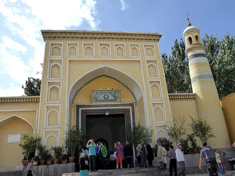 Entrance of Id Kah Mosque in Kashgar.