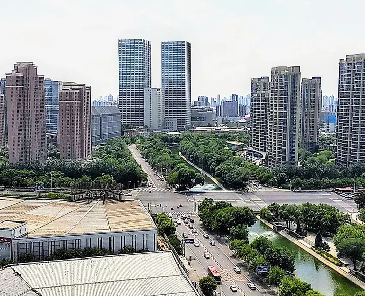 Lujiazui Center and surrounding neighbourhoods in Hongqiao District, Tianjin.