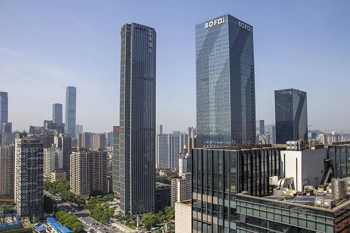 The New Hunan Building and BOFO International Plaza in Kaifu District, Changsha.