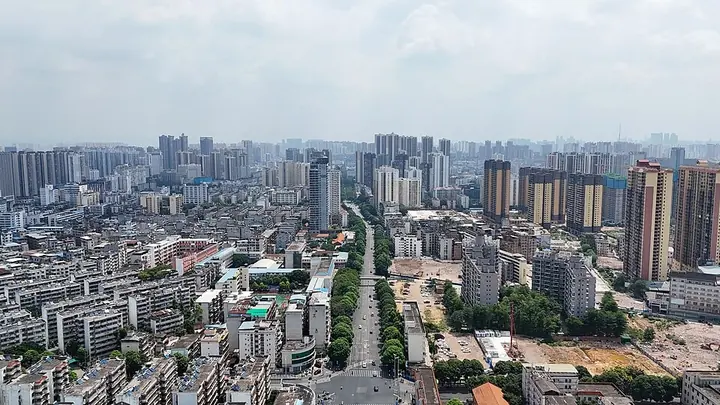 The Baicangling neighbourhood skyline in Xixiangtang District, Nanning.