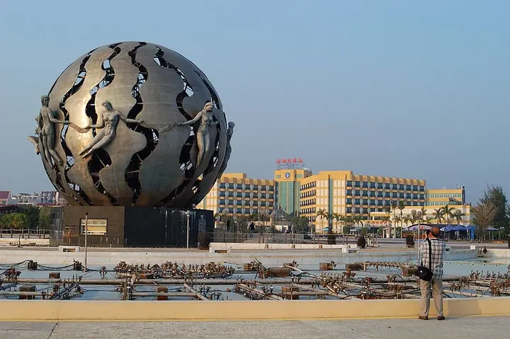 A seaside plaza at Beihai beach, Guangxi.