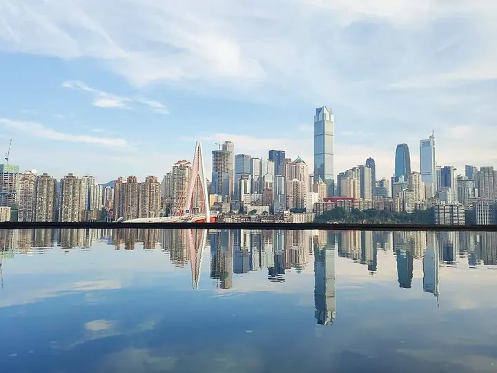 The Yuzhong Peninsula and its Yangtze River waterfront in Chongqing.