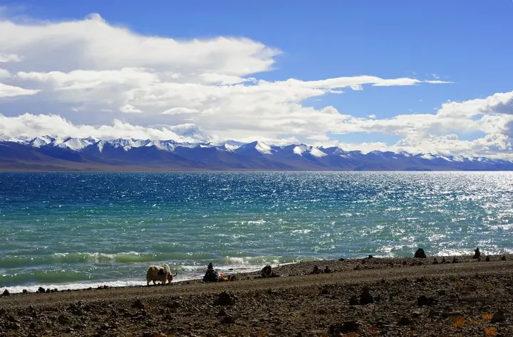 The Namtso lakeshore in Damxung County, Tibet.