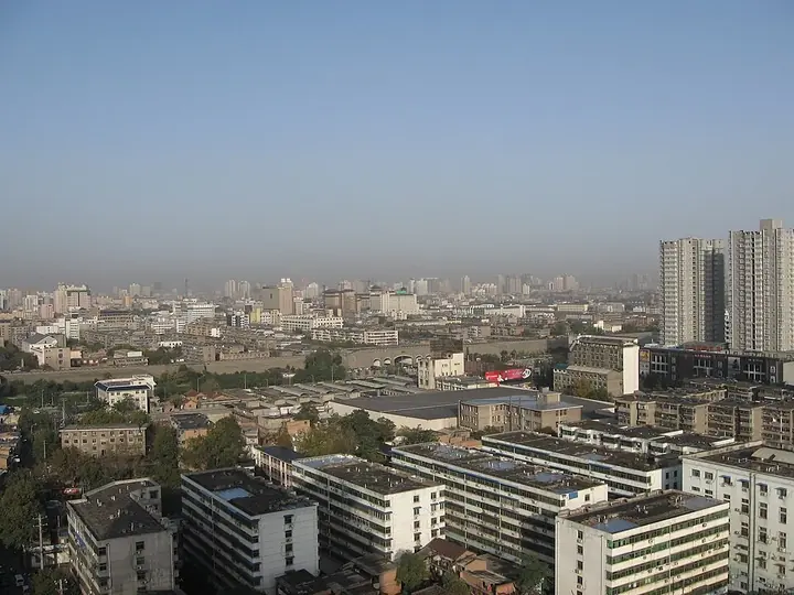 Neighbourhoods outside Chaoyang Gate in Xincheng District, Xi'an.
