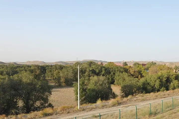 Wooded open land in Shuimogou District, Urumqi. Photo: Taken on 6 October 2011.