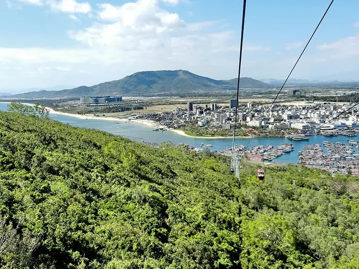The harbour and coastal settlement near Nanwan Monkey Island in Lingshui Li Autonomous County. Photo: Taken on 1 February 2013.