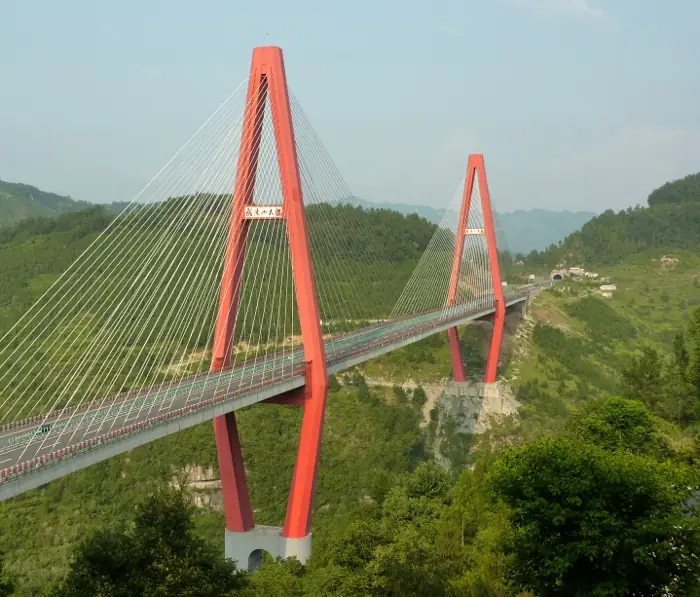 Wulingshan Bridge in Pengshui Miao and Tujia Autonomous County, Chongqing.