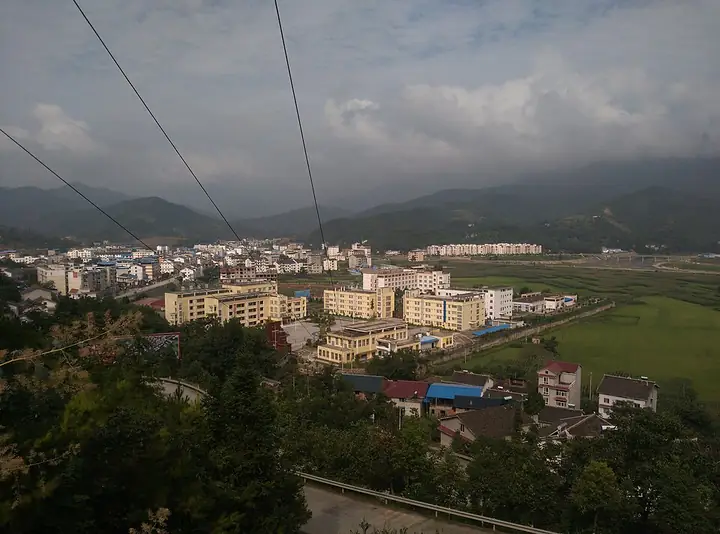 The valley townscape in Chaotian District, Guangyuan.