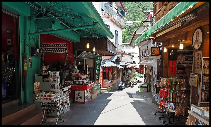 Street scene at Fenqihu in Chiayi County