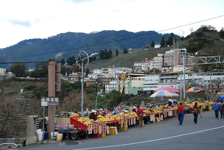 View of Lishan town in the mountains of Taichung