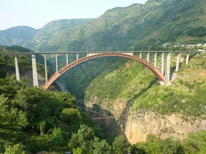The Beipan River Shuibai Railway Bridge near Fa’er in Shuicheng District.