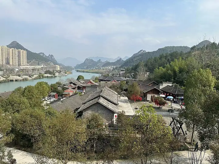 Traditional-style buildings at Ming Paradise in Bijiang District, Tongren.