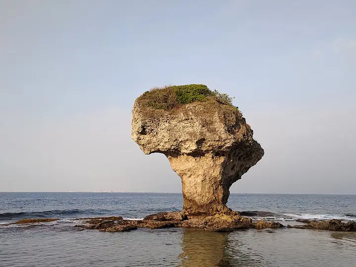 Vase Rock on Liuqiu Island · 小琉球花瓶石 Source-recorded photograph date: 9 March 2022 (according to Exif data). Shown locality: Liuqiu Island (小琉球), Liuqiu Township (琉球鄉).