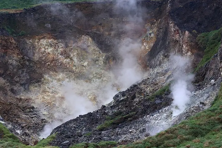 Steam rising from Xiaoyoukeng in Yangmingshan National Park