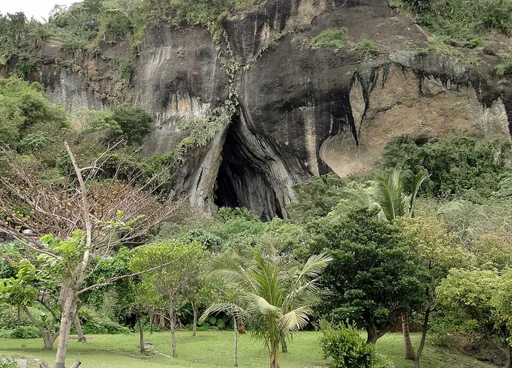 A sea-cave opening at Bashian Caves in Changbin, Taitung