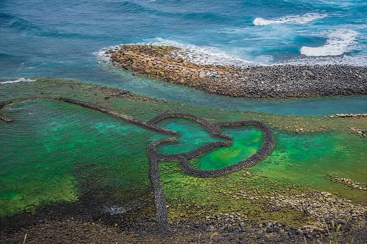 The Twin Heart Stone Weir off Cimei, Penghu