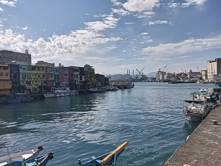 Zhengbin Fishing Port and its colourful waterfront buildings in Keelung