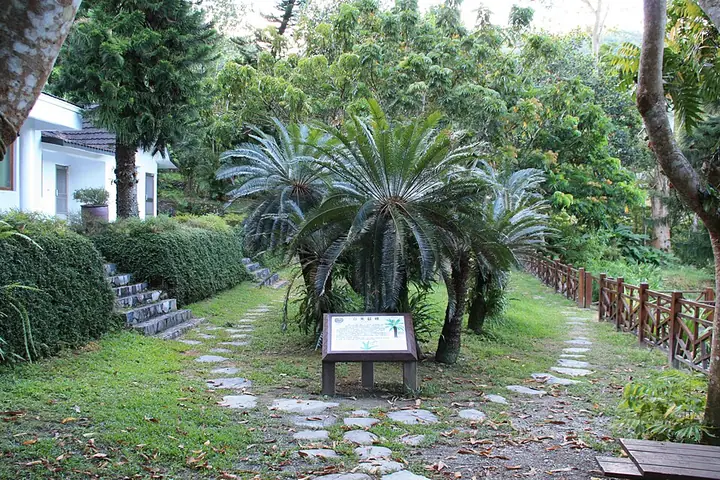 A landscaped walking path inside Zhiben National Forest Recreation Area