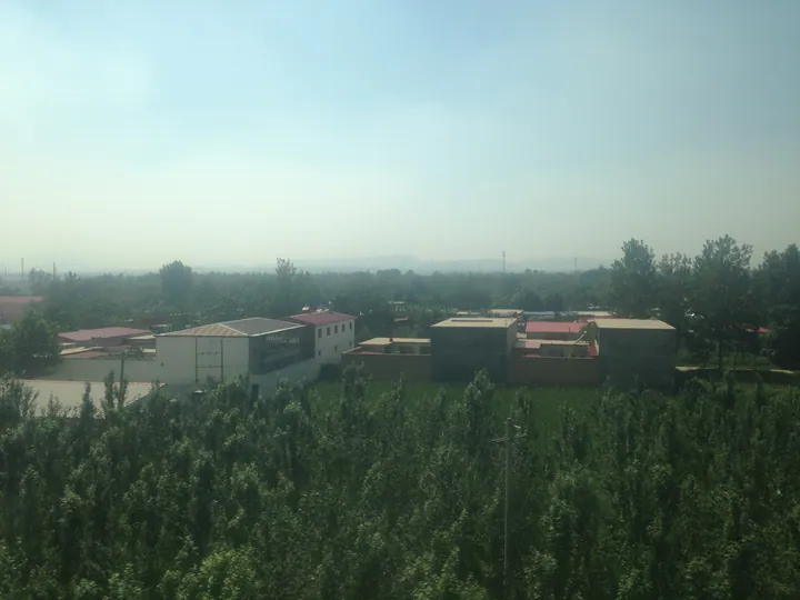 Village and farmland landscape near Dongzhen in Lincheng County