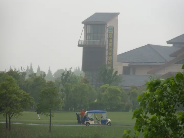 Golf hotel building beside a fairway in Zhangjiagang