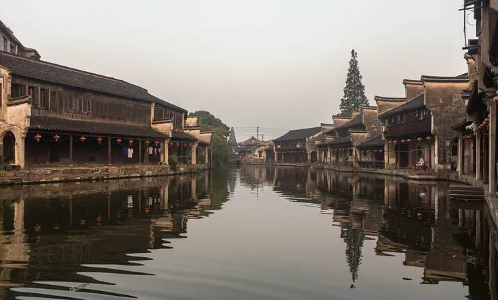 Canal-side traditional houses in Nanxun District