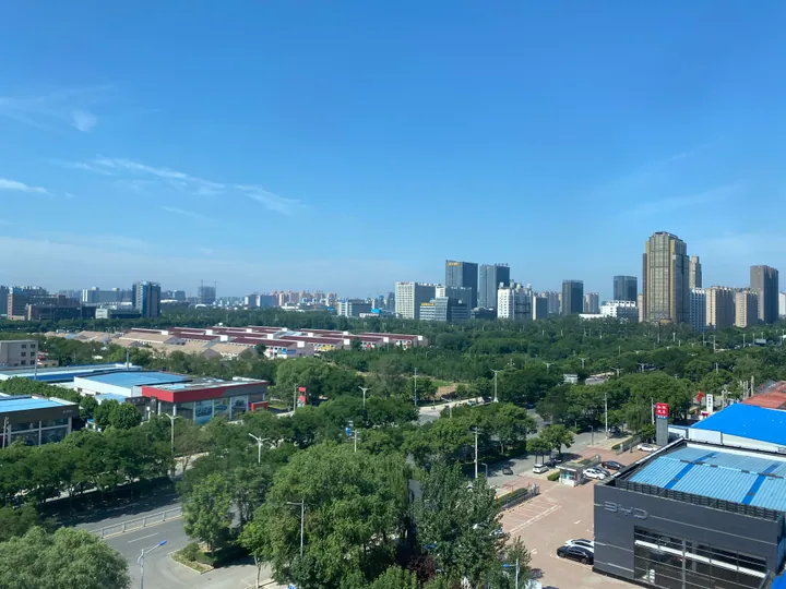 City skyline with modern towers in Decheng District, Dezhou