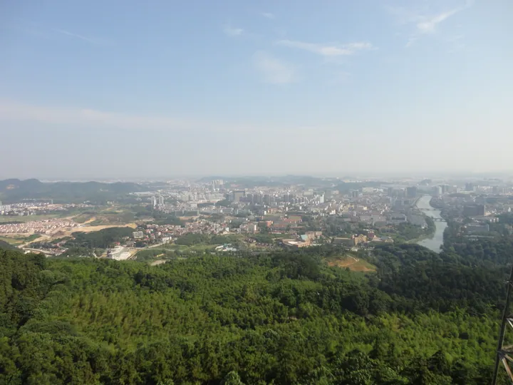 Overlook of Xianning city from Qianshan National Forest Park