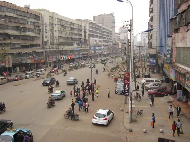 Commercial street in Shuangqing District, Shaoyang
