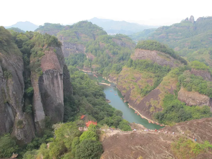 Nine-Bend Stream winding through the peaks of Wuyi Mountain