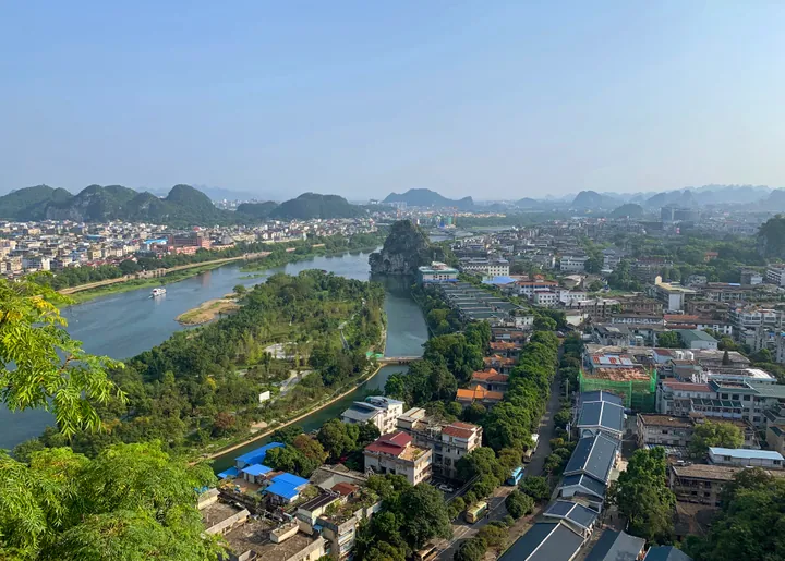View from Folded Brocade Hill over the Li River, Guilin