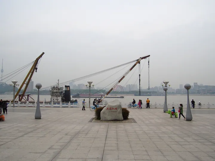 Riverside plaza at Wuchang River Beach Park, Wuhan