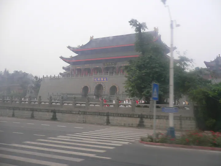 Grand entrance hall of the Great Buddha Monastery at Mount Emei