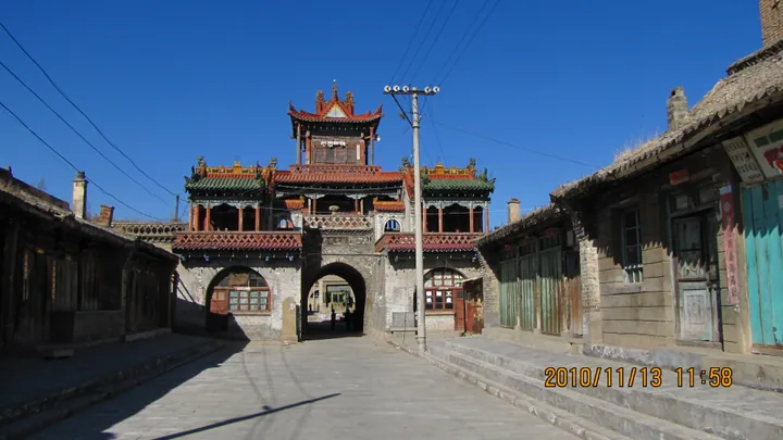 Multi-story gate tower of Gaojiabao ancient walled town in Shenmu, Shaanxi