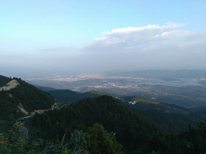 Overlook of Guangyuan city from Tianzhao Mountain